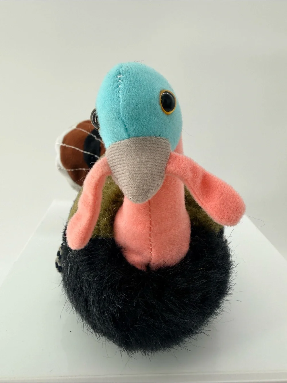 Plush Decorative Turkey Figurine in Multicolor by